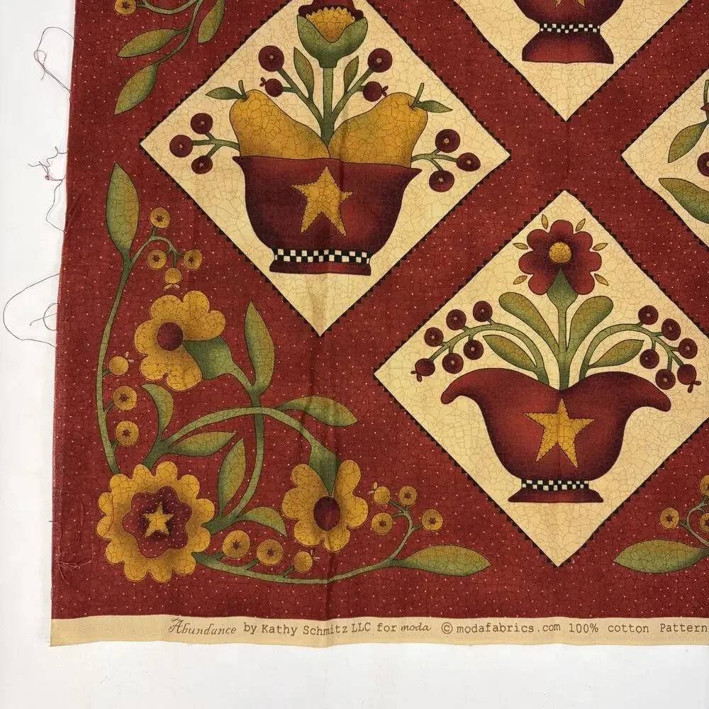 ABUNDANCE by Kathy Schmitz For Moda Pattern 5890 Cotton Fabric Panel 5/8 Yard